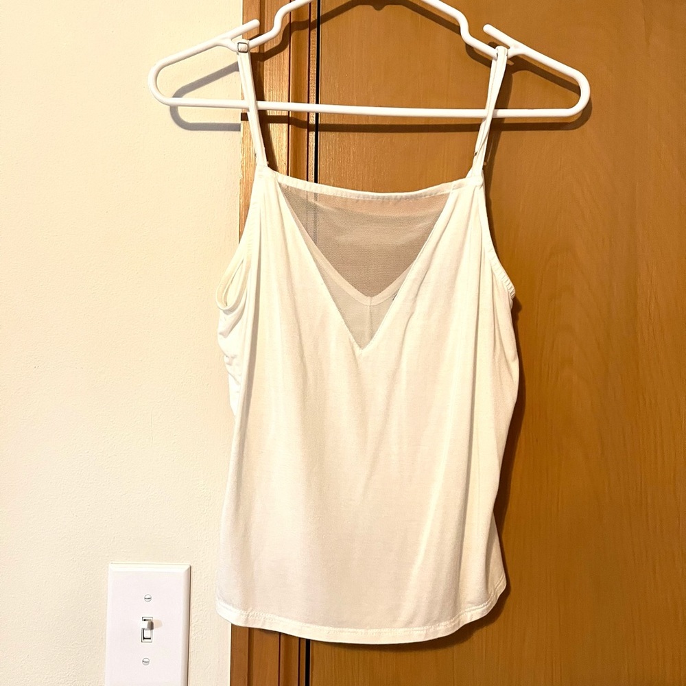Lulus soft cropped tank white with mesh size small